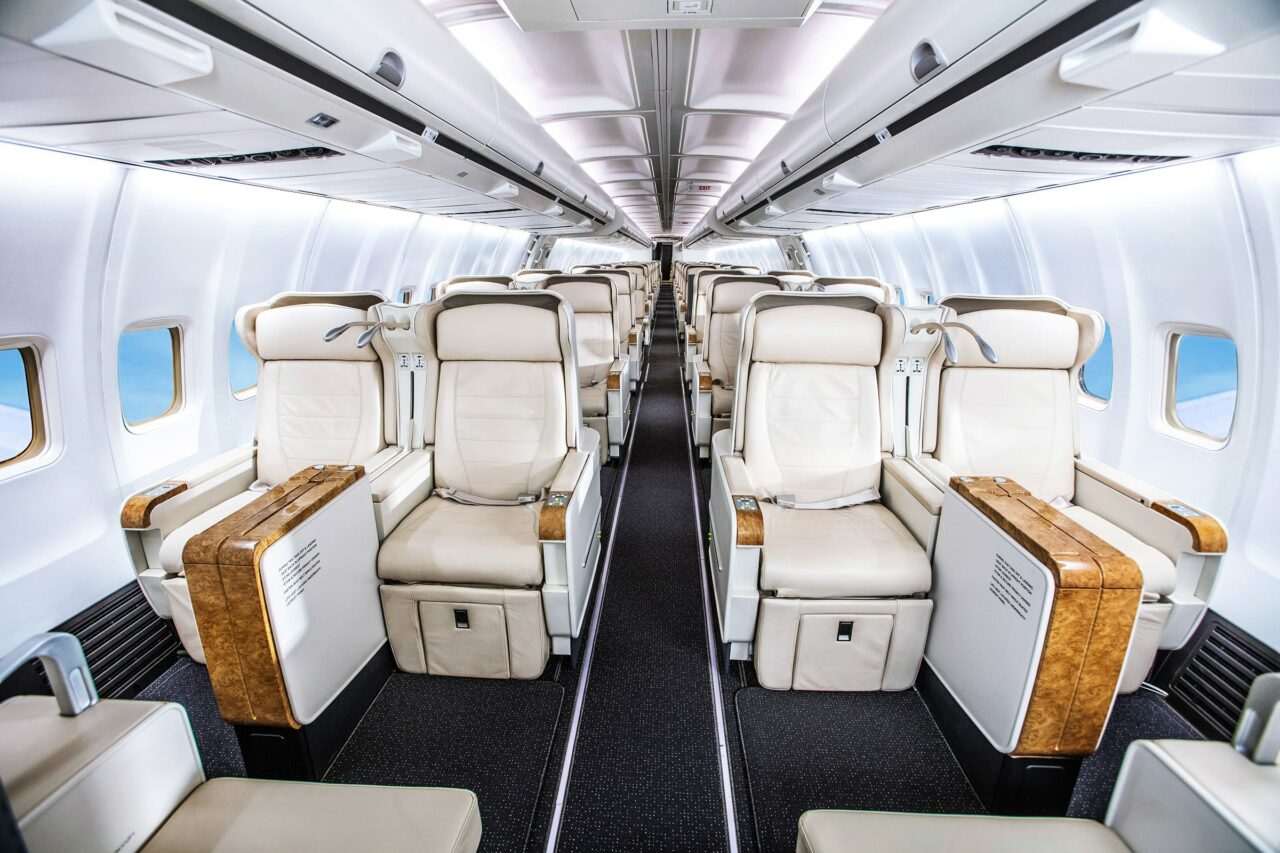 Inside the private jet