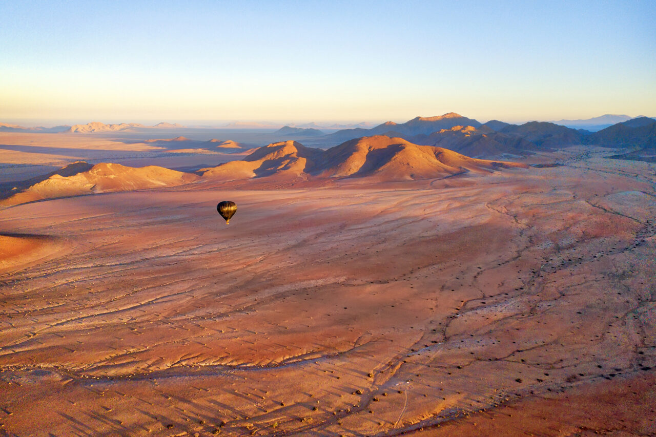 Hot,Air,Balloon,Over,The,Namibian,Desert,Taken,In,January