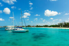 The,Sunny,Tropical,Carribean,Island,Of,Barbados,With,Blue,Water