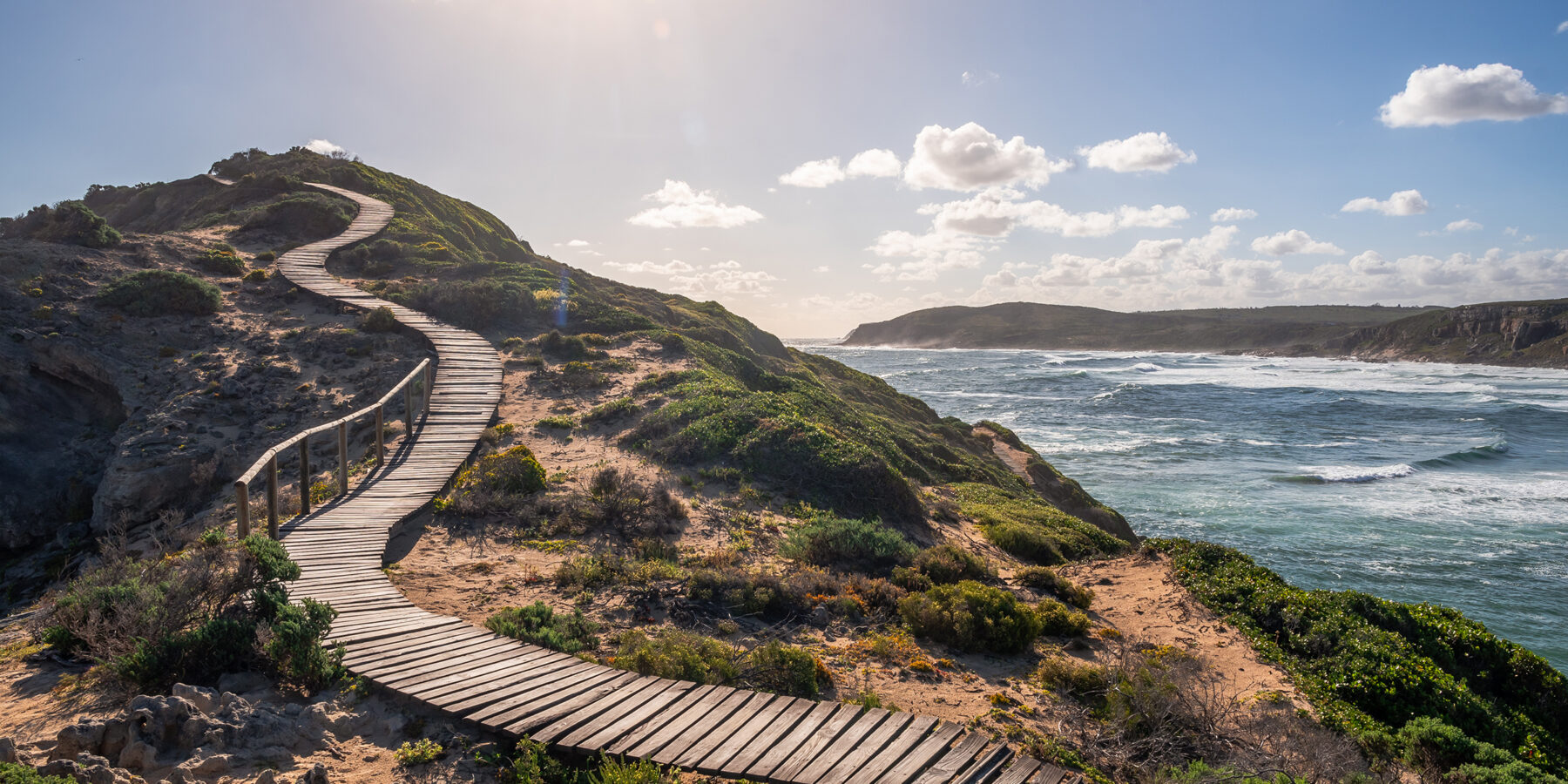 Landscape,Photo,Of,A,Curvy,Boardwalk,Going,Up,A,Slopes