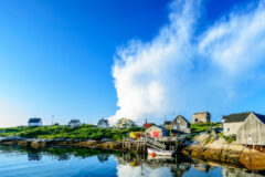 A,Wide,Angle,View,Of,A,Calm,Summer,Evening,In