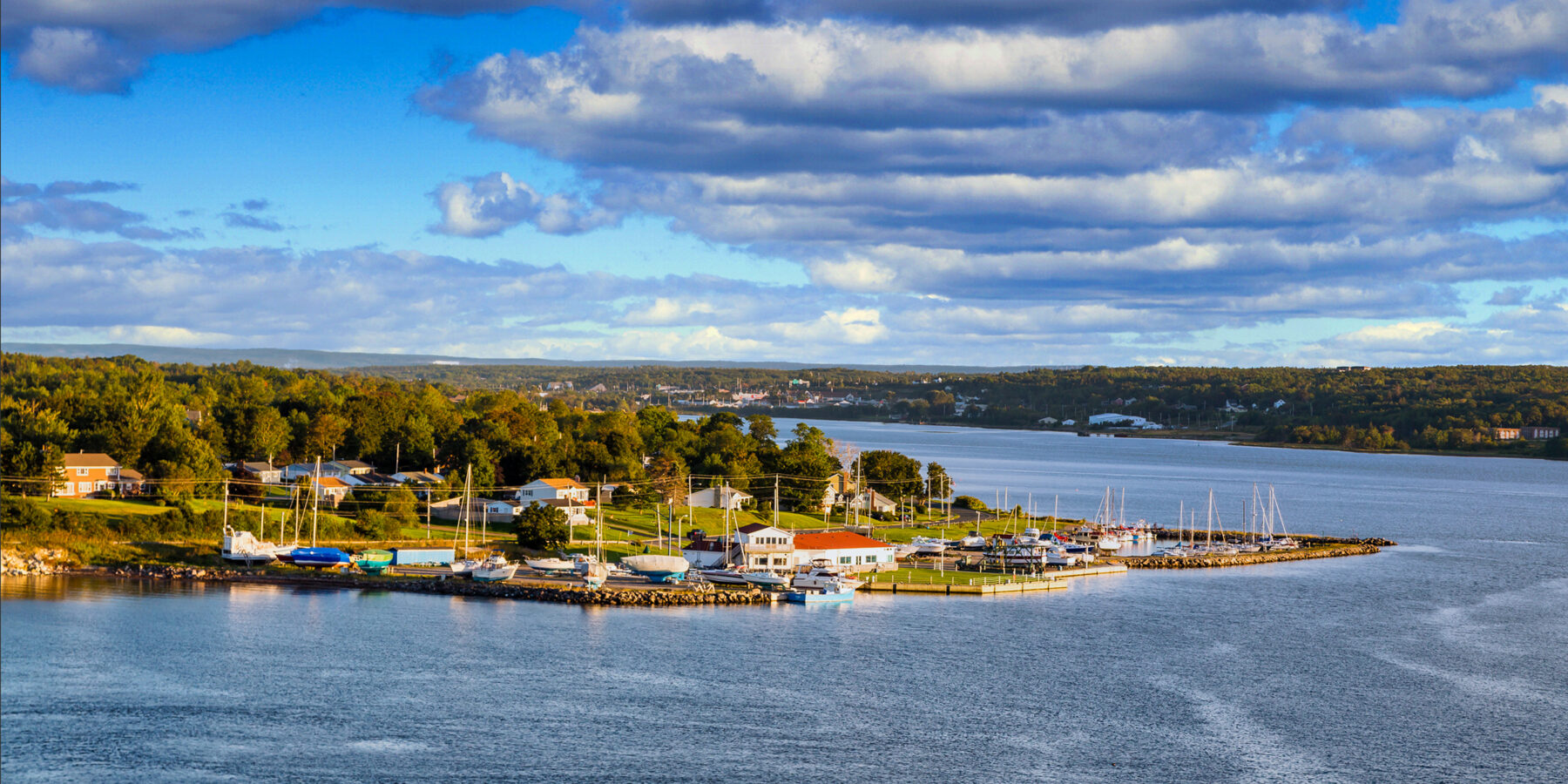Homes,And,Boats,Along,The,Shore,Of,Sydney,,Nova,Scotia,