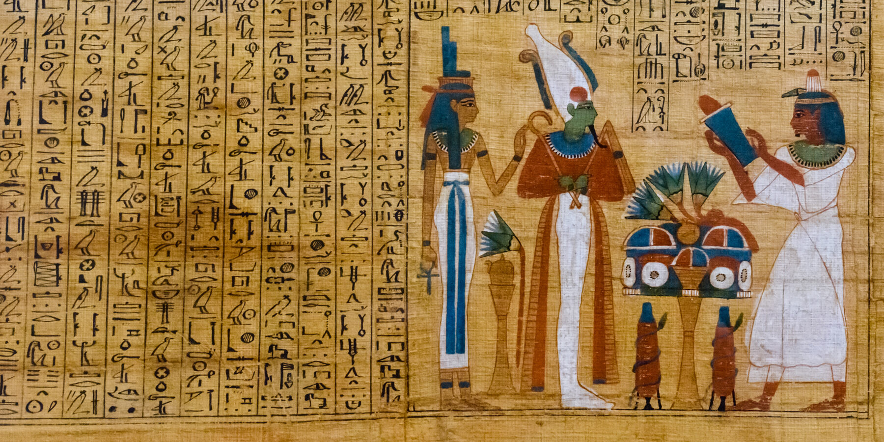Egyptian,Ancient,Papyrus,With,Different,Pictures,And,Hieroglyphics