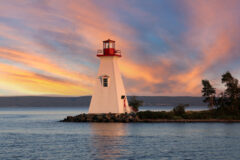 Cape,Breton,Lighthouse,In,A,Colorful,Sunset