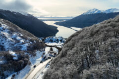 Escondido,Lake,At,Ushuaia,In,Fin,Del,Mundo,Argentina.,Snowy