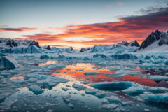 A,Stark,Image,Of,A,Melting,Ice,Cap,With,Its