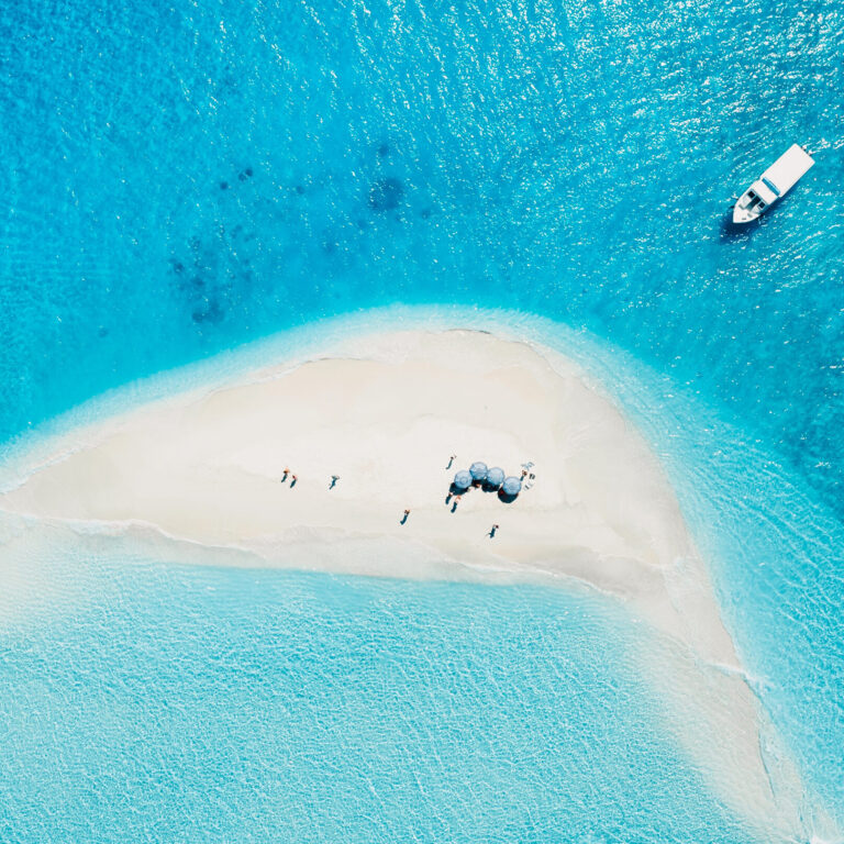 Top,Down,Aerial,View,Of,Seascape,Atoll,Sandbank,Island,In