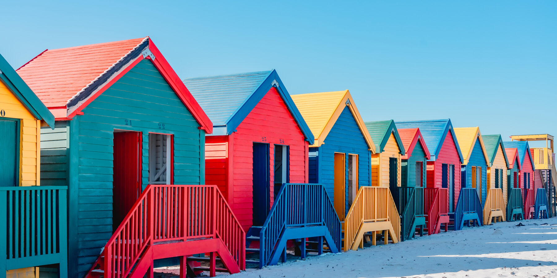 Colorful,Beach,House,At,Muizenberg,Beach,Cape,Town,,Beach,Huts,