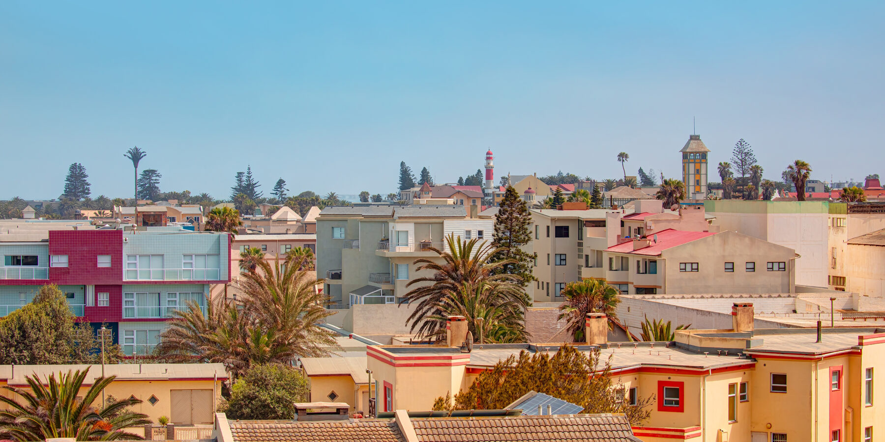 General,View,Of,Namibia,Swakopmund,Cityscape,And,Lighthouse,-,Swakopmund,