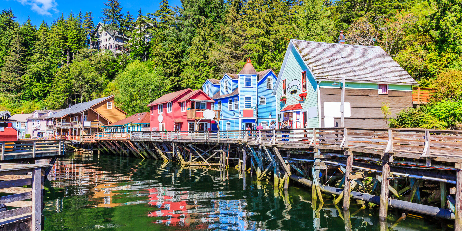 Ketchikan,,Alaska.,Creek,Street,,The,Historic,Broadwalk.