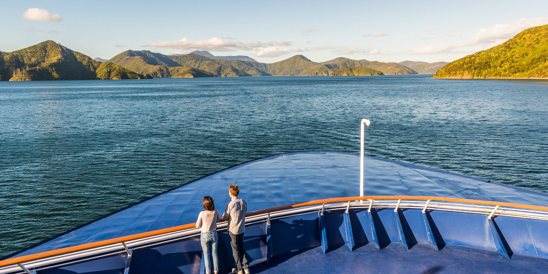 New,Zealand,Cruise,Travel,People,Enjoying,Nature,View,Of,Ferry